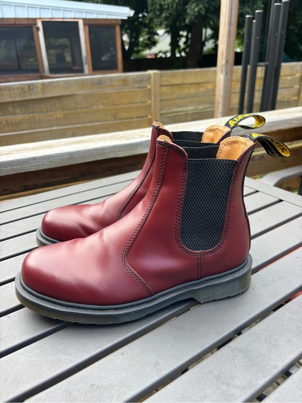 Dr. Martens cherry red Chelsea boots smooth leather 2976 size 7